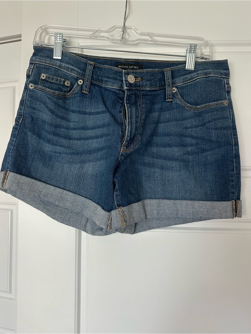 Banana Republic Women's Blue Cuffed Denim Shorts